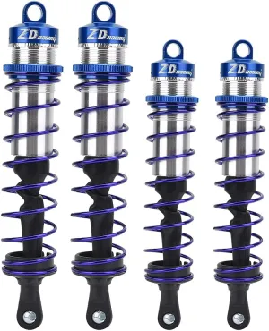 1 8 RC Car Metal Oil Pressure Adjustable 2pcs Front Shock Damper 2pcs Rear Shock Damper RC Car Accessories (Blue)