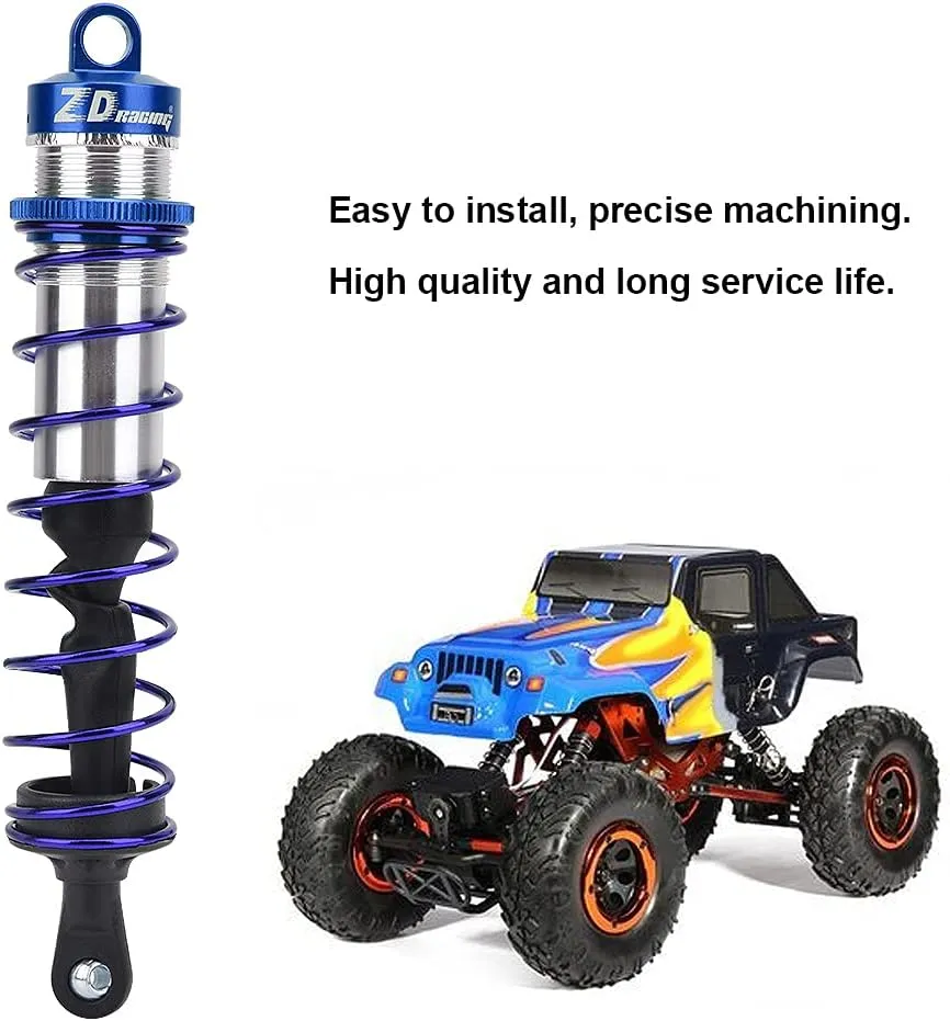 1 8 RC Car Metal Oil Pressure Adjustable 2pcs Front Shock Damper 2pcs Rear Shock Damper RC Car Accessories (Blue)