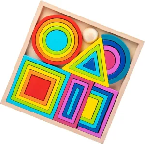 1 Set Cognitive Building Blocks Educational for Color Learning and Shape Recognition Present