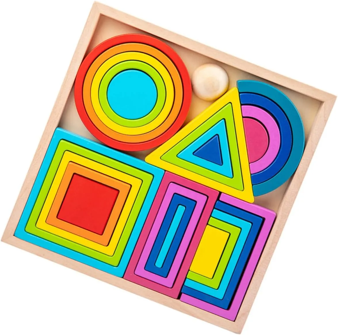 1 Set Cognitive Building Blocks Educational for Color Learning and Shape Recognition Present