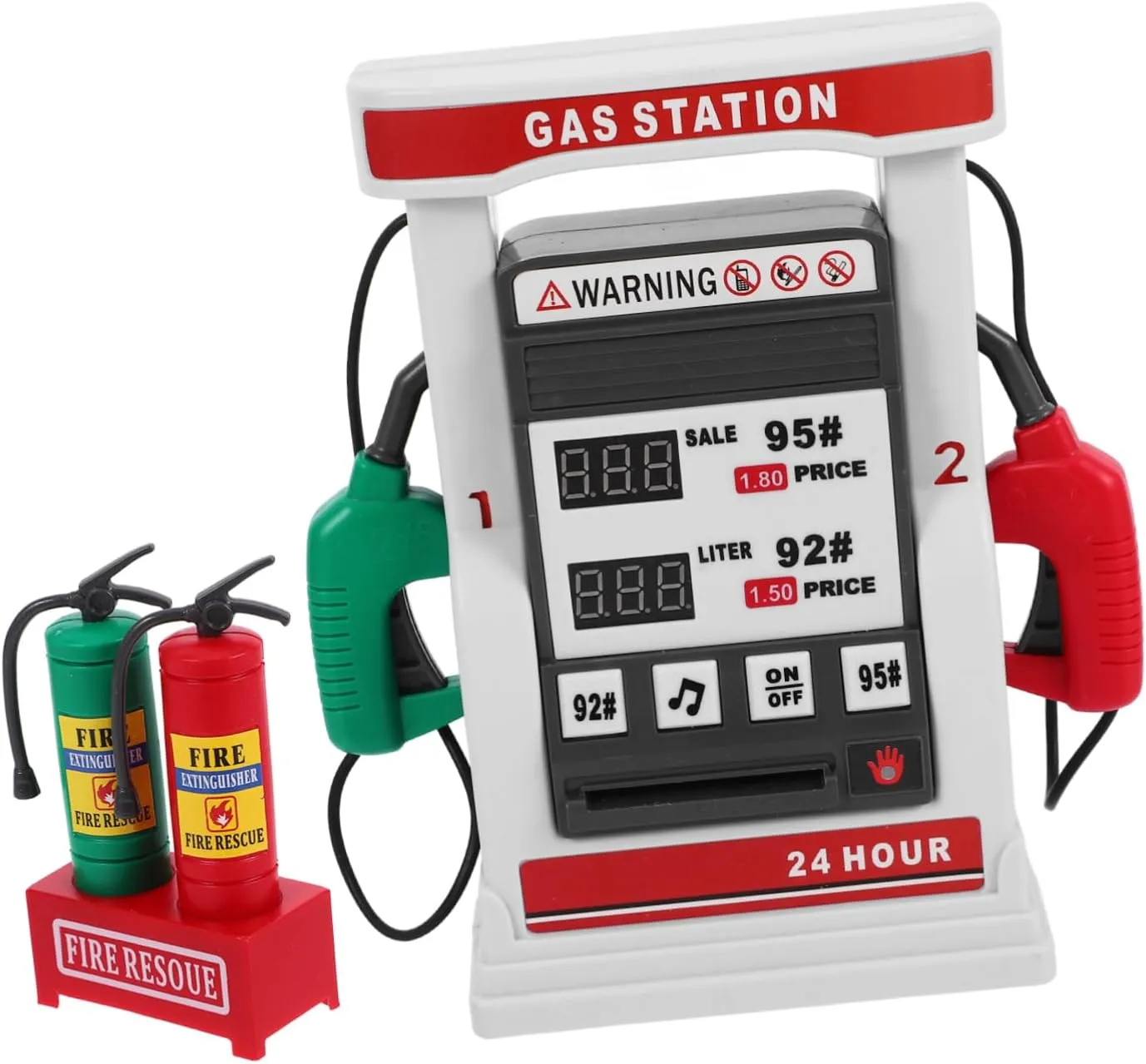 1 Set DIY Gas Station Model Kit with Voice Function Dual Digital Display for Realistic Play Enhance Math Skills and Imagination Self Service Nozzle
