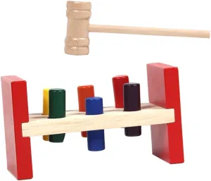 1 Set Interactive Wooden Knocking Fun Hammering Plaything for Early Education Promotes Hand Eye Coordination and Safe for Development