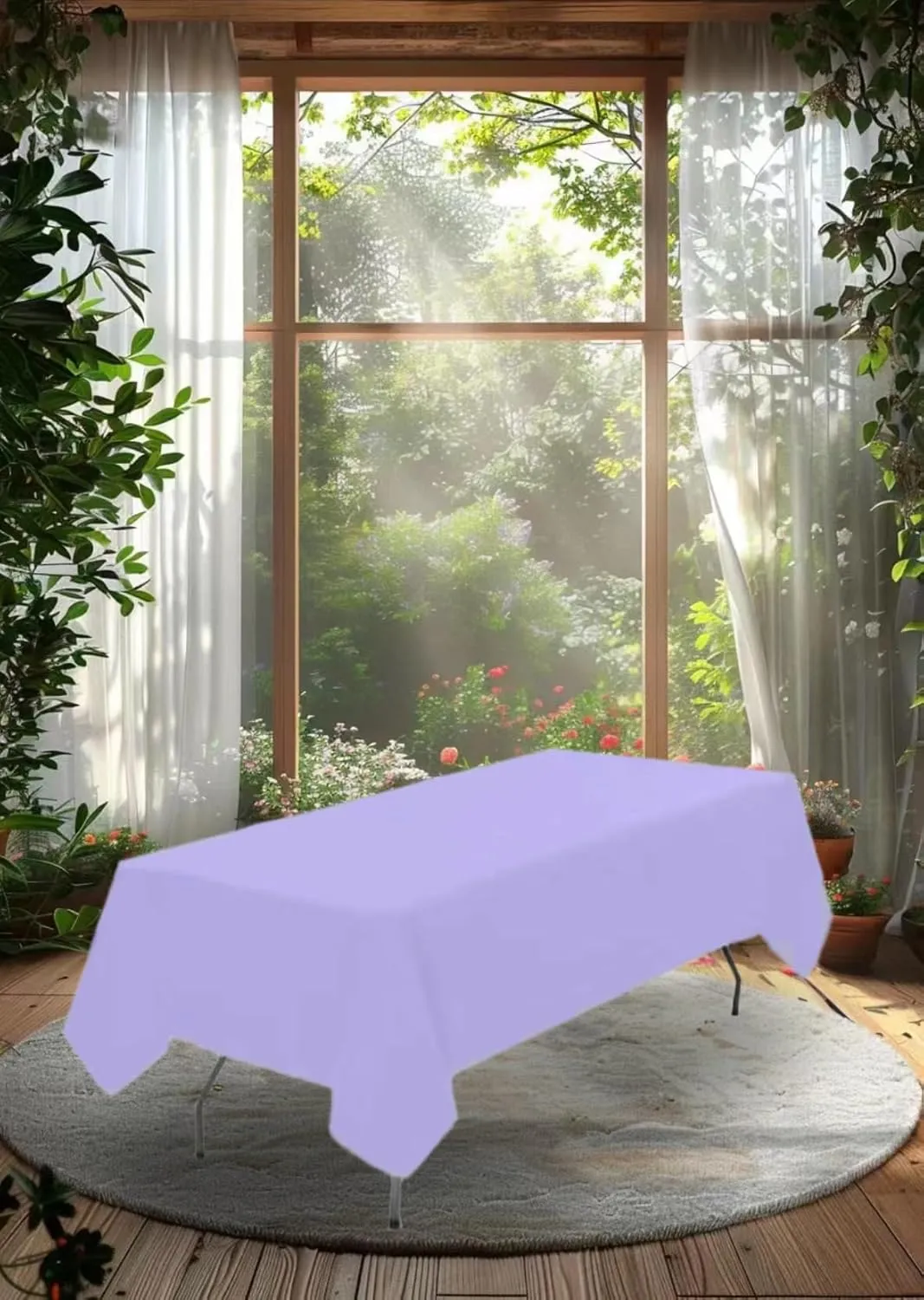 10 Pack Lavender Tablecloth 60x102 inch Polyester Fabric Tablecloths for 6 Foot Rectangle Tables Wrinkle Resistant Linen Tablecloth Washable Table Covers for Party Wedding Events and Camping