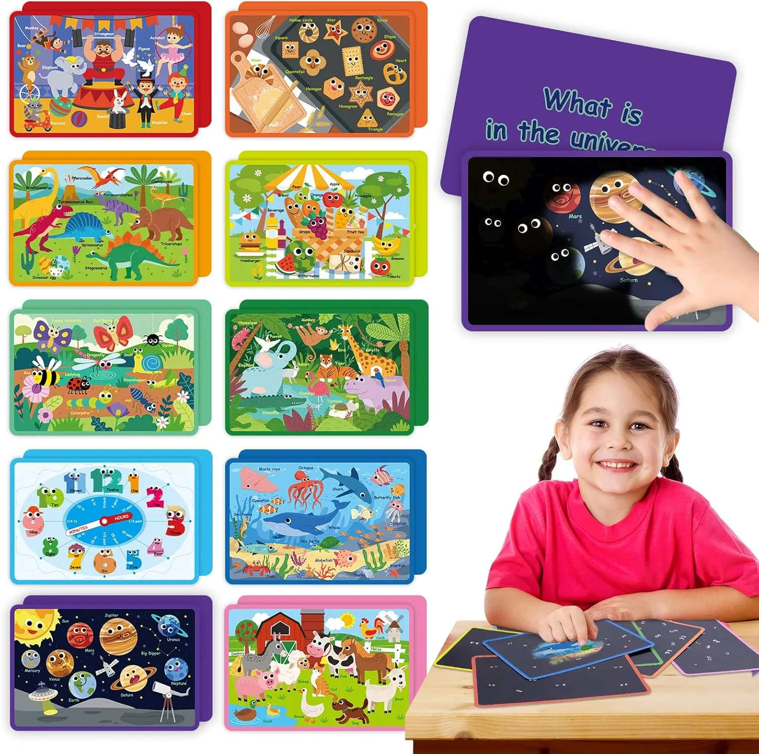 10 PCS Heat Changing Explore Cognitive Flashcards,Montessori LearningToys for Baby Toddler Kids 2 3 4 5 Year Old Boys and Girls,Speech Therapy Toy,Toddler Learning Card Educational Toy for Preschool