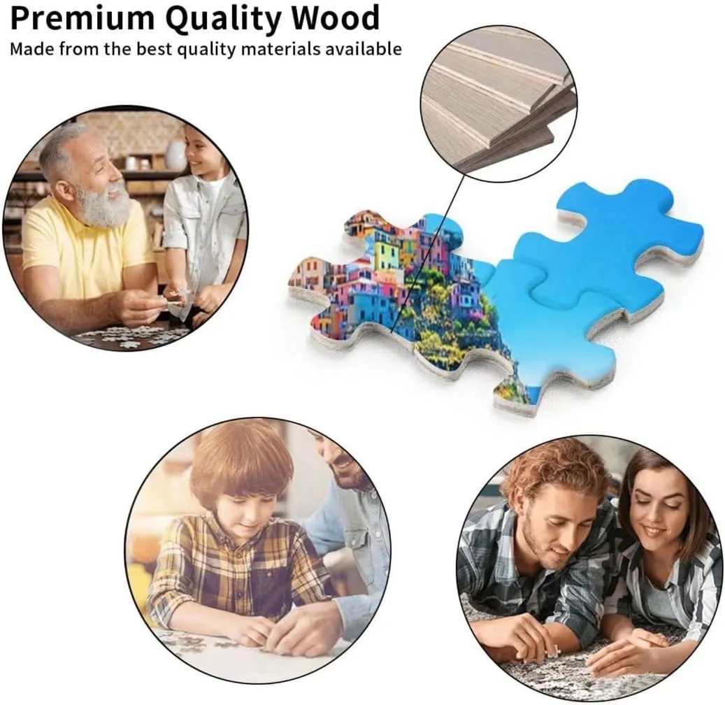 1000 Piece Jigsaw Puzzle for Families Small Colorful Wooden Fishing Boats -Jigsaw Puzzle for Adults Challenging Puzzle Perfect for Game Nights