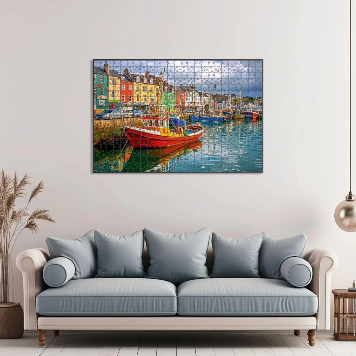 1000 Piece Jigsaw Puzzle Game, Colorful Cobh Town Ireland Large Puzzle Artwork for Adults Teens Challenging Puzzle Game Nights Toy Gift