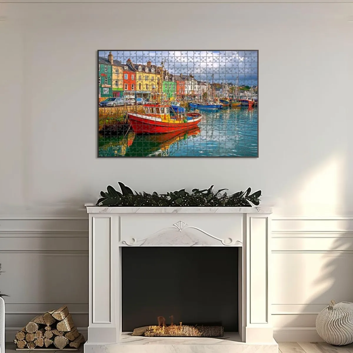 1000 Piece Jigsaw Puzzle Game, Colorful Cobh Town Ireland Large Puzzle Artwork for Adults Teens Challenging Puzzle Game Nights Toy Gift