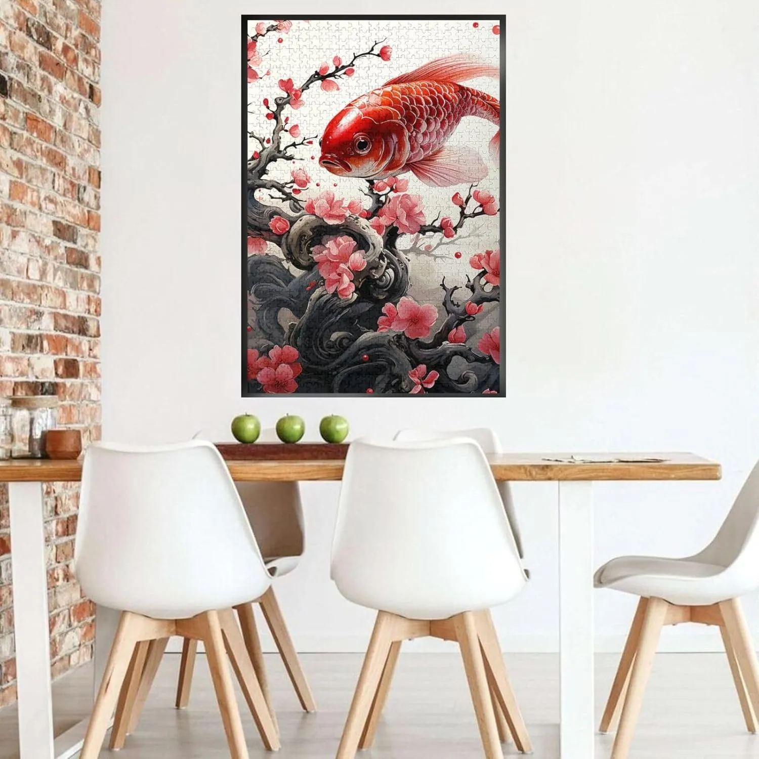 1000 Piece Jigsaw Puzzles for Adults Challenging Puzzle Wooden Picture Puzzle Personalized Custom Red Plum Fish Wood Puzzle for Family Game Nights Gifts 29.5x19.7 inches Puzzle