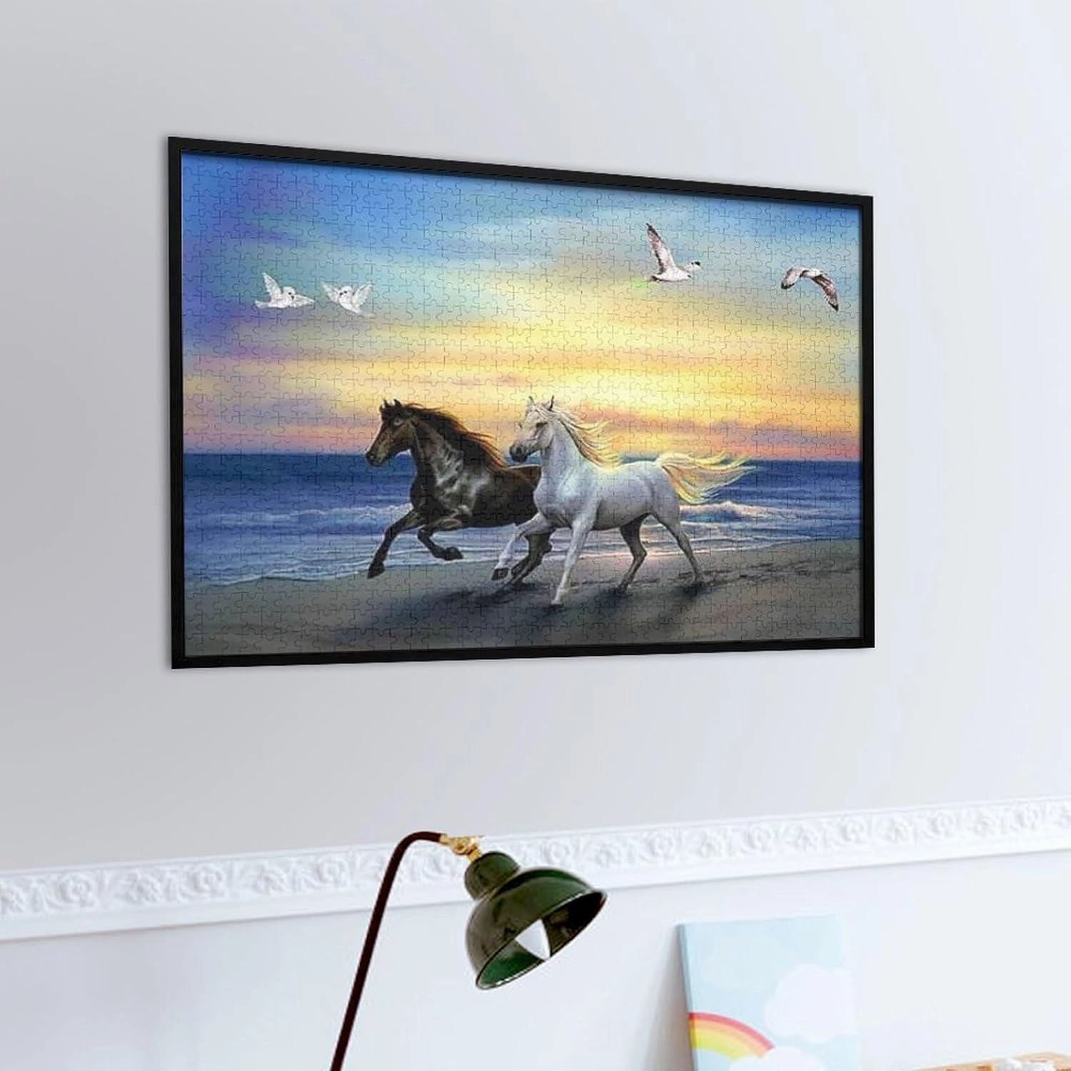 1000 Pieces Wooden Puzzle for Adults Horses Running On The Beach Horses Lovers for Players Who Like to Challenge The Difficult and Unlock More Complex Patterns in Hd - Rounded Corners Wooden