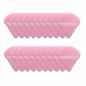 10/20Pcs Triangle Velvet Powder Puff Pizza Flours Mini Face Makeup sponge Cosmetics Washable Lightweight Makeup Tool(20pcs pink)