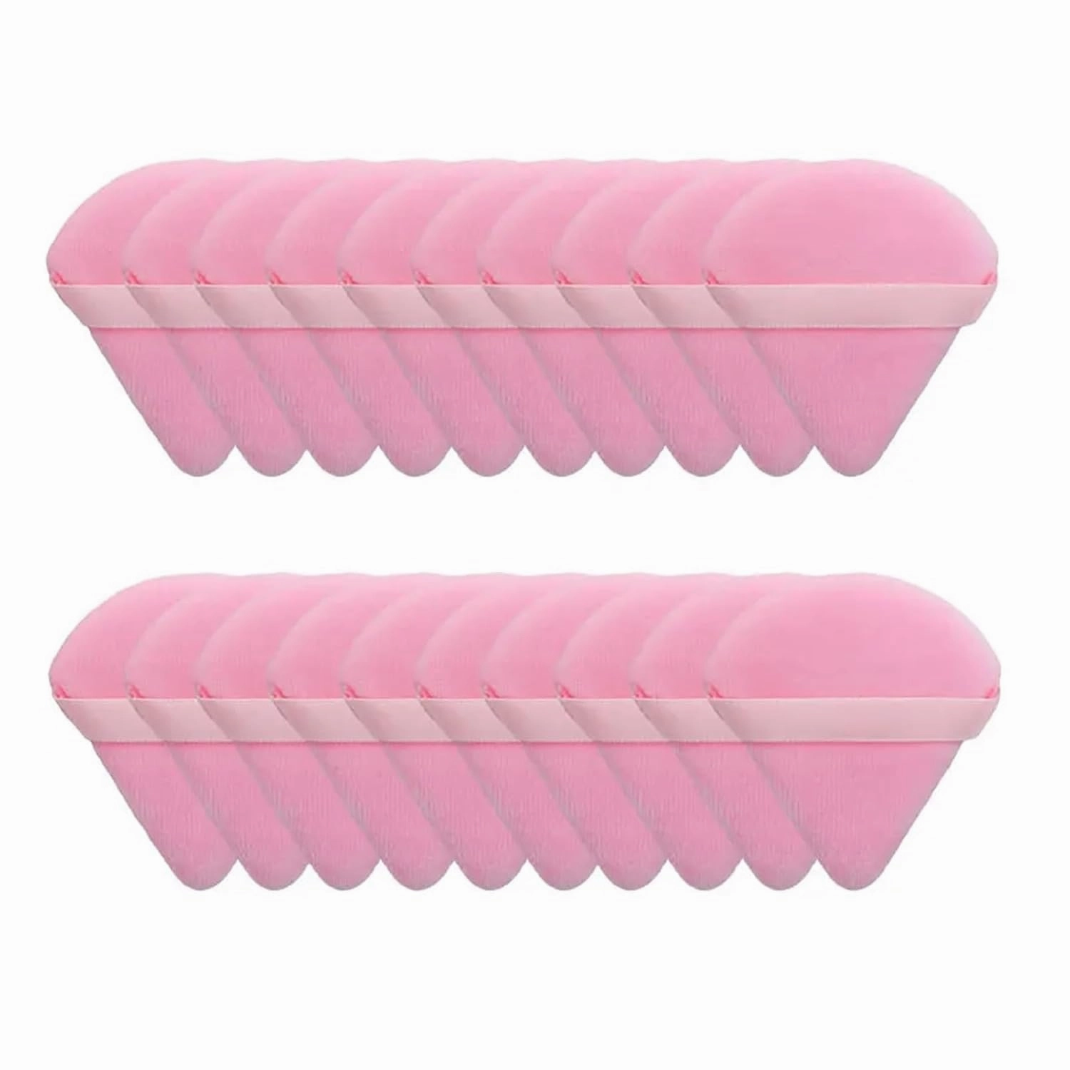 10/20Pcs Triangle Velvet Powder Puff Pizza Flours Mini Face Makeup sponge Cosmetics Washable Lightweight Makeup Tool(20pcs pink)