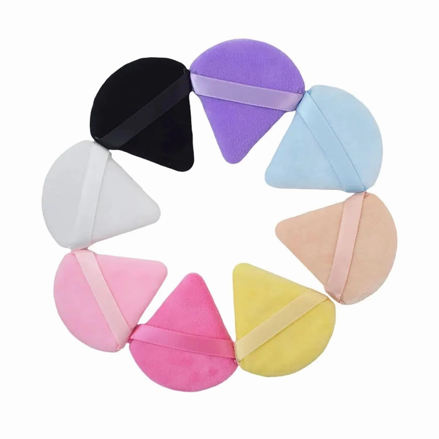10/20Pcs Triangle Velvet Powder Puff Pizza Flours Mini Face Makeup sponge Cosmetics Washable Lightweight Makeup Tool(20pcs pink)