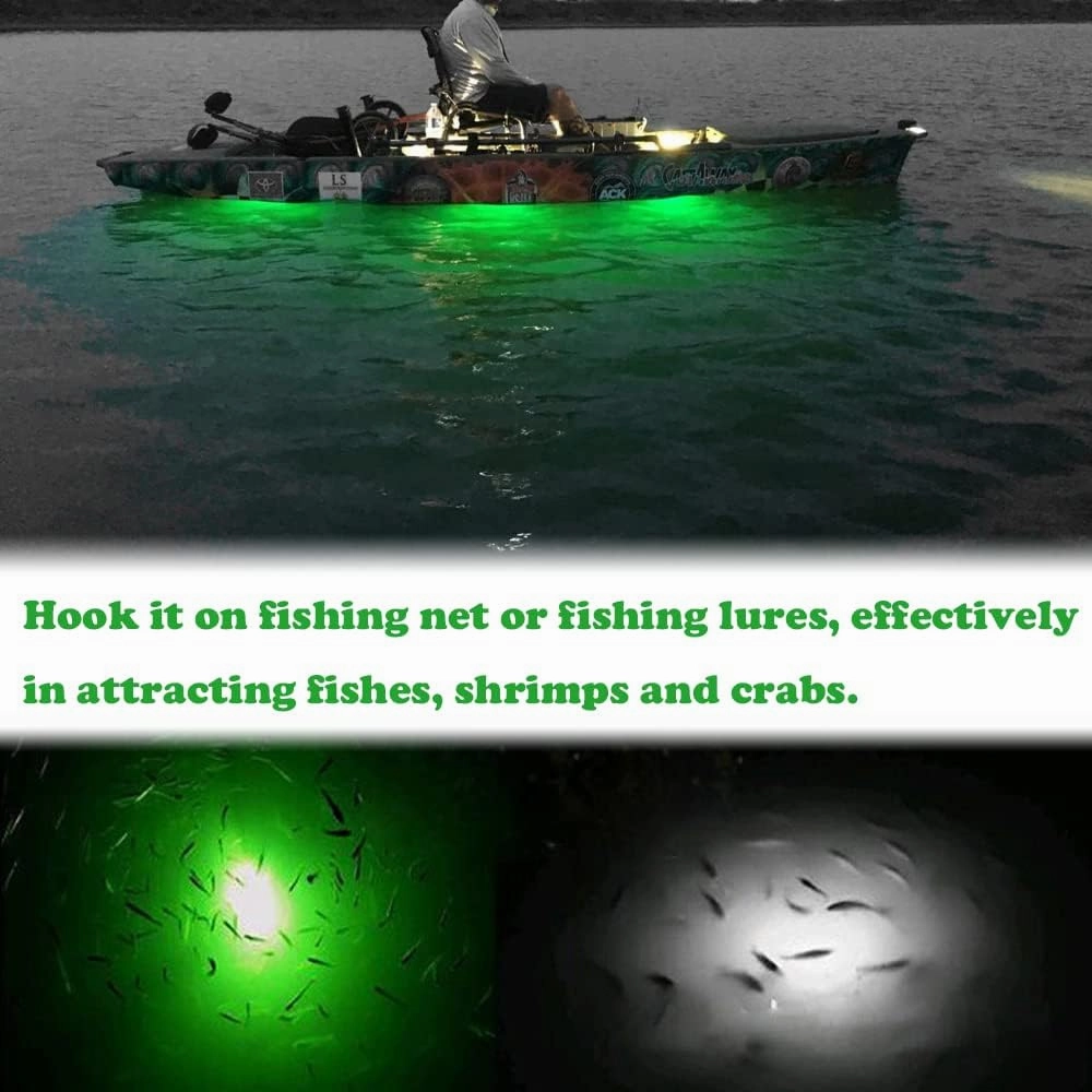 10 Pack Fishing Deep Drop Light LED, Colorful Flashing Strobe LED Fishing Lights, Underwater Fishing Light, Waterproof Attractants Diamond Lure Light for Saltwater Freshwater Tuna