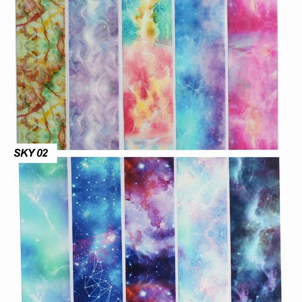10 Rolls Nail Transfer Foil Marble Nail Art Stickers Starry Sky Pattern Nail Art Decals DIY Nails Accessories 50m×4cm Nails Foil