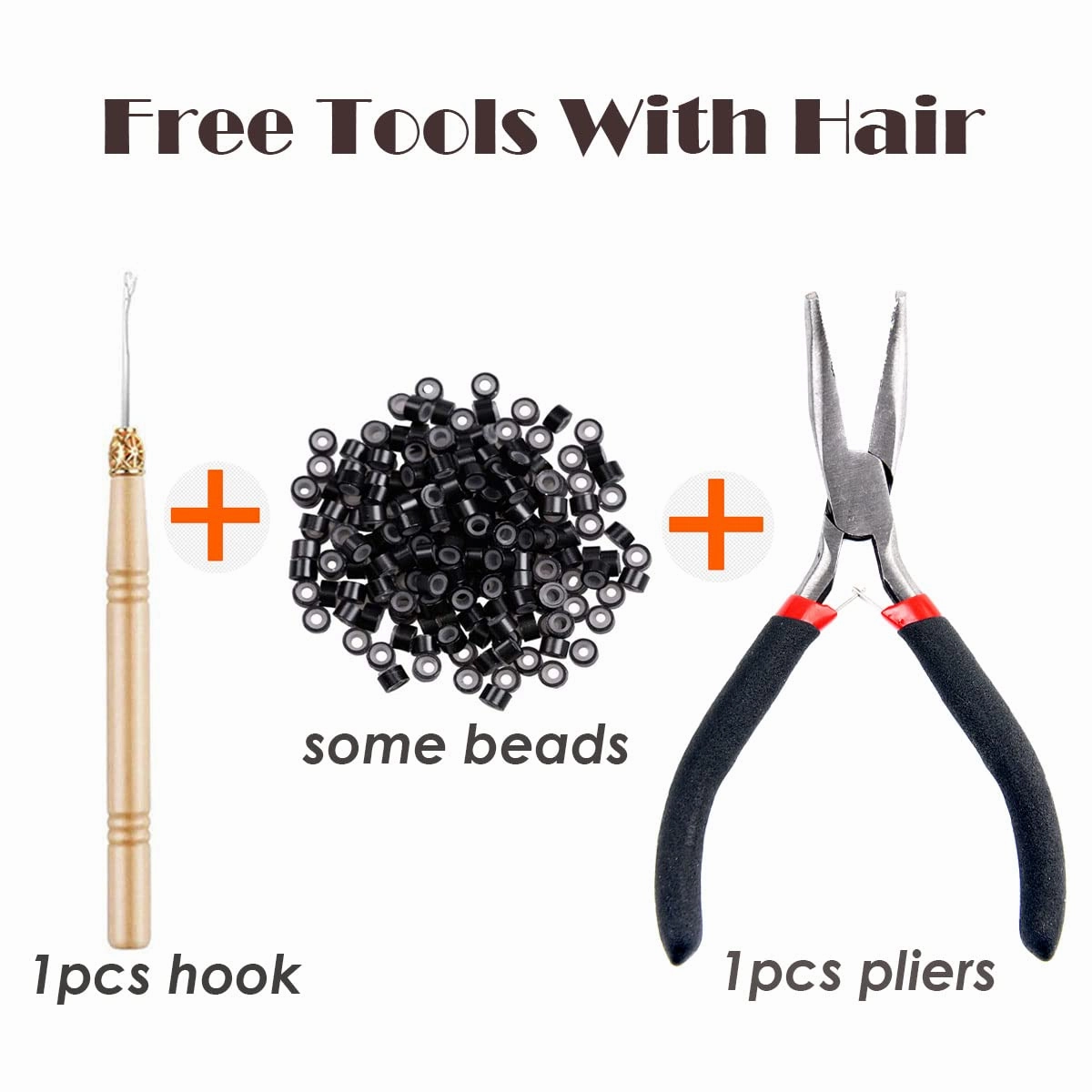 10 Strands/lot Colored I Tip Human Hair Extension For Women Girls Gift Cosplay Dress Up Party Feather Hair Extensions With Micro Beads And Pulling Needle And Pliers (20INCH, Blonde)