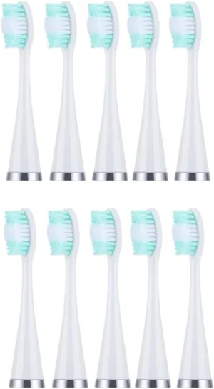 10pcs/lot Ultrasonic Electric Toothbrush Heads Replacement Brush Heads Compatible for Ultrasonic Electric Toothbrush Whitening Teeth Brush(Ivory)