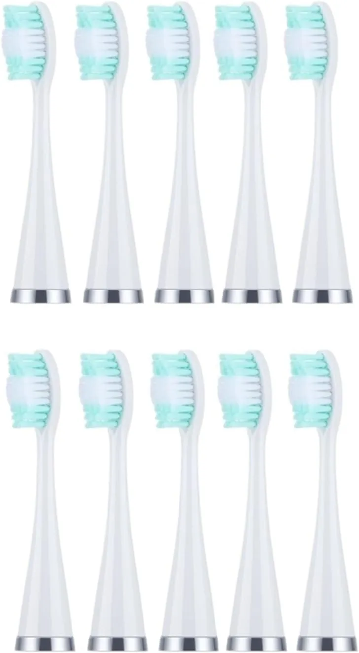 10pcs/lot Ultrasonic Electric Toothbrush Heads Replacement Brush Heads Compatible for Ultrasonic Electric Toothbrush Whitening Teeth Brush(Ivory)