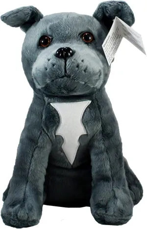 10" Grey Pitbull Plush Toy: Magnum - Real-Life Adopted American Staffordshire Terrier - Supports Animal Shelters