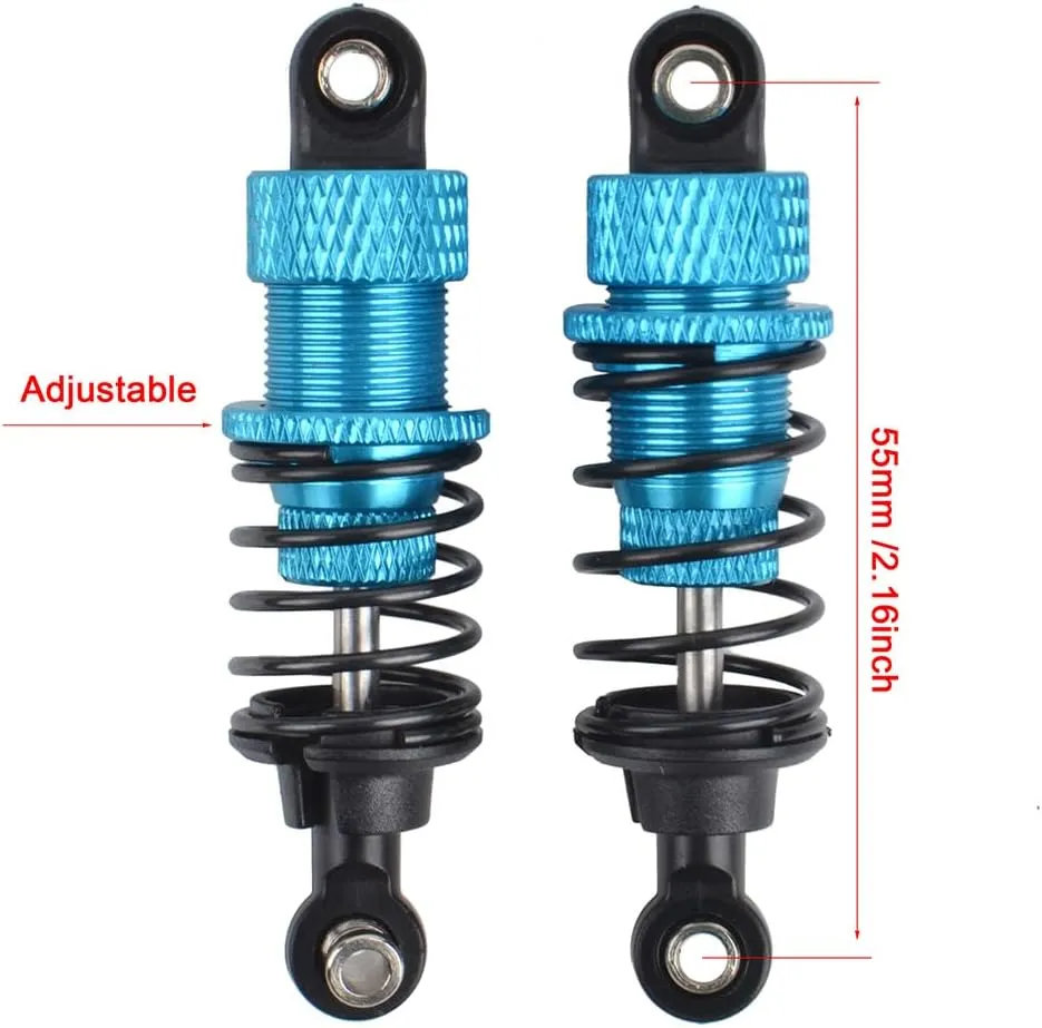 1/10 Drift Car Aluminium Oil Shocks Dampers for Tamiya TT02 HSP HPI Redcat Yokomo Kyosho On Road Touring Racing Upgrade Parts(Red)