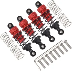 1/10 Drift Car Aluminium Oil Shocks Dampers for Tamiya TT02 HSP HPI Redcat Yokomo Kyosho On Road Touring Racing Upgrade Parts(Red)