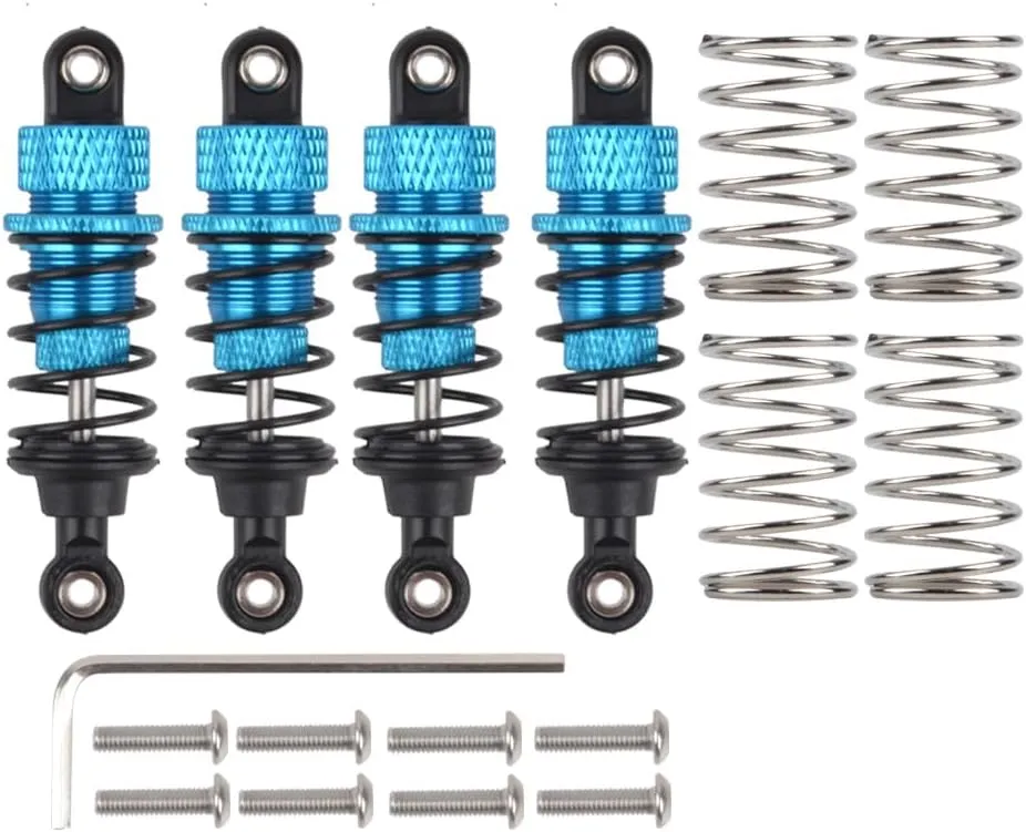 1/10 Drift Car Aluminium Oil Shocks Dampers for Tamiya TT02 HSP HPI Redcat Yokomo Kyosho On Road Touring Racing Upgrade Parts(Red)