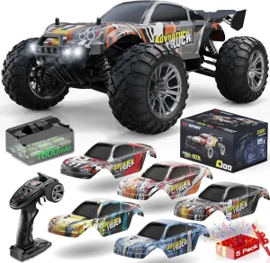 1/16 RC Car Off-Road All Terrain for Adults,Max 50kph Electric RTR Brushless RC Truck, High Speed Remote Control Car 4WD（5 Shells）,2.4GHz High Performance Electric Vehicle Toys Gifts for 7-14 yl Kids