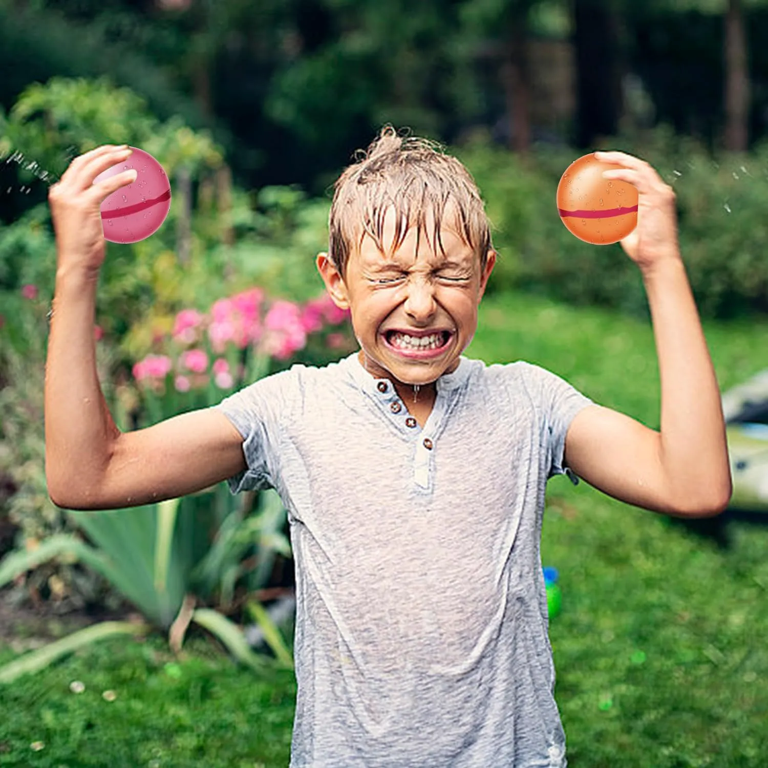 12 PCS Reusable Water Balloons Balls, Soft Silicone Quick Fill Balloons Splash Fun,Outdoor Backyard Summer Party Easy Quick Fun Water Fight Game for Swimming Pool, Summer Party Gift Pool