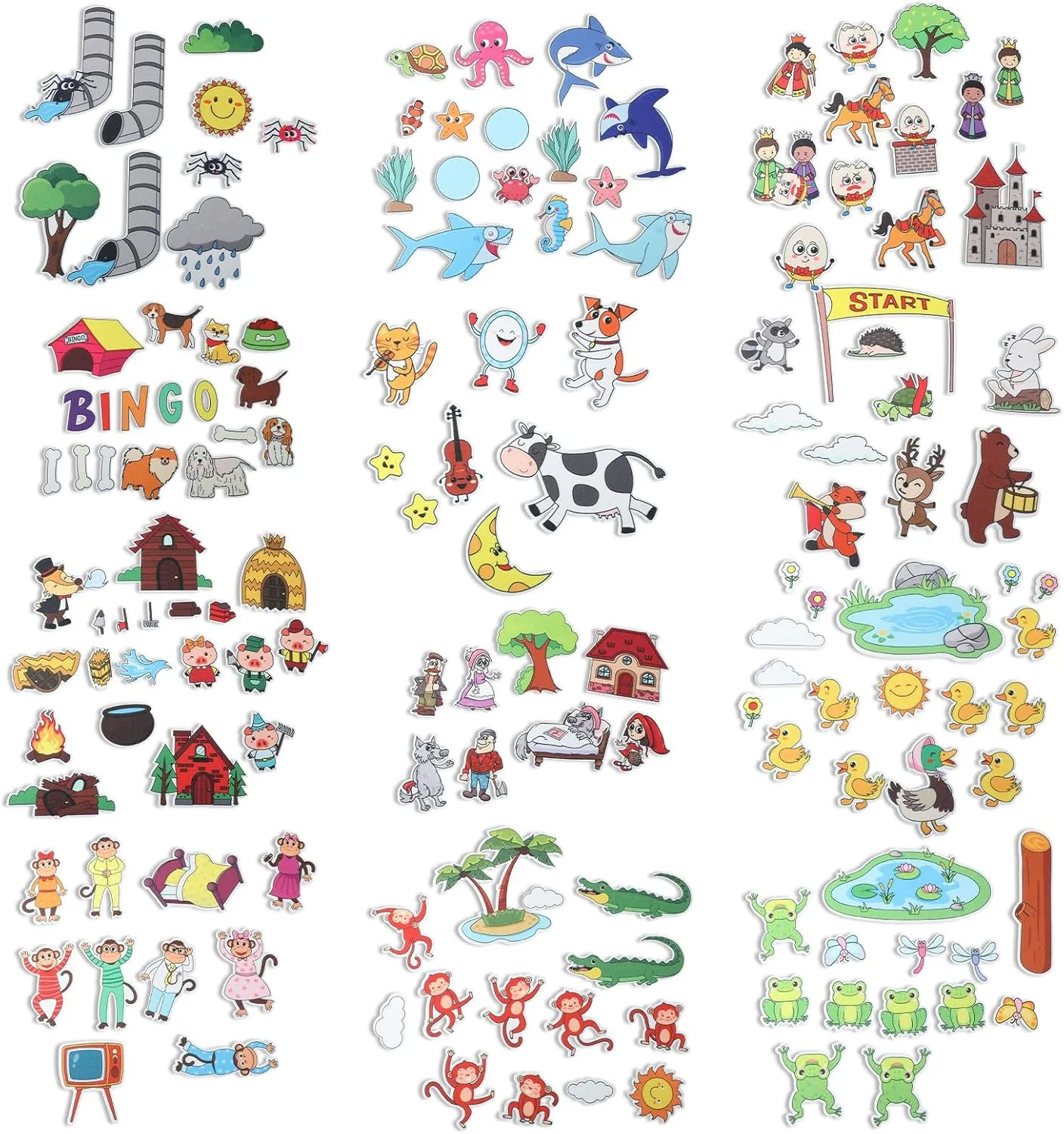 12 Set Felt Board Stories Pieces Set Felt Animals Bible Fairy Tales for Preschool Animals Figures Flannel Board Stories for Toddlers Preschool Kindergarten Storytelling(Fairy Tales)