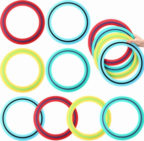 12 Pack Flying Ring 11 Inch Flying Disc Bulk for Backyard Beach Outdoor Soft Sport Discs for Beach Pool Backyard Camping Activities Sport Playing Toss Game Gift