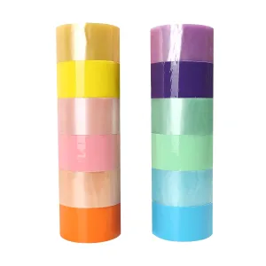 12PCS Colored Sticky Ball Tape Handmade, Tapes Roll Tape DIY Crafts, Educational Sensory Toy Funny DIY Toy Making, Candy Color Decompression Rolling Adhesive, Viral Colorful (3.4 x 1.9)