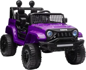 12V Ride On Car, Electric Cars for Kids Car, Ride on Toys w/3 Speeds Adjustable Equipped with Music, Parent Remote Control, Spring Suspension, AUX Port Gifts for Kids-Purple