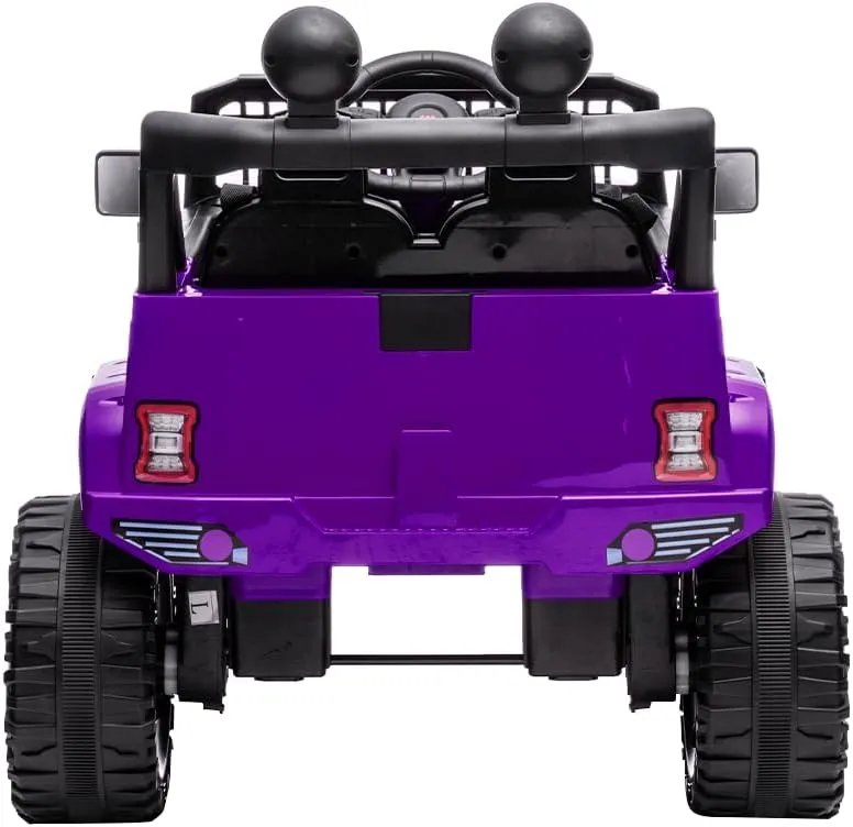 12V Ride On Car, Electric Cars for Kids Car, Ride on Toys w/3 Speeds Adjustable Equipped with Music, Parent Remote Control, Spring Suspension, AUX Port Gifts for Kids-Purple