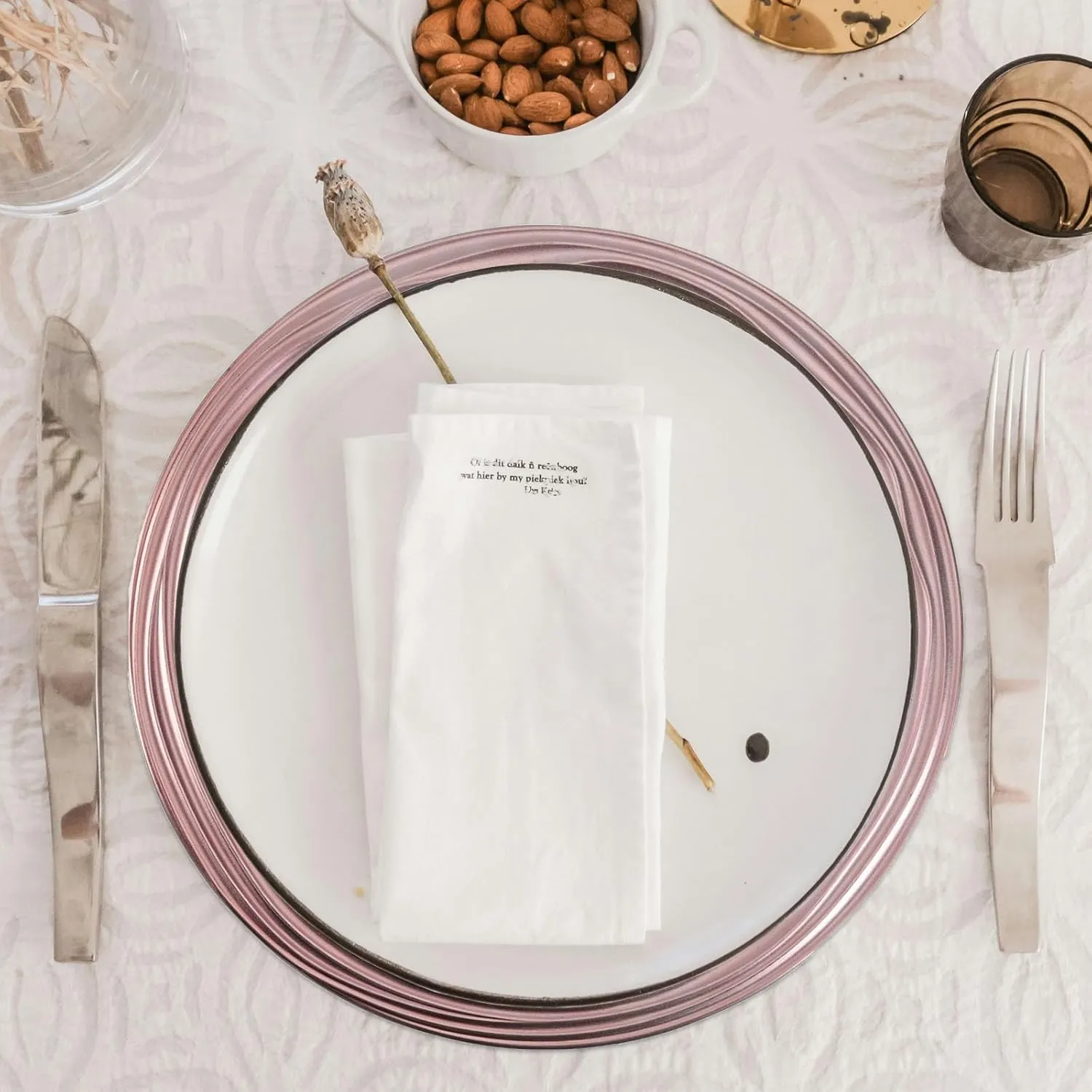 13 Inch Round Charger Plates, Set of 6, Dinner Chargers Bulk Wedding (Pink)