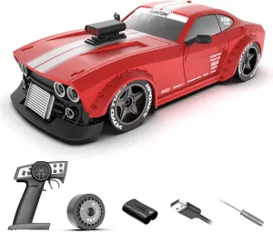 1:32 Scale RC Drift Car, 2.4Ghz 4WD Mini Racing Drift Remote Contrl Car with ESP Gyro & LED Lights, Racing Vehicle Hobby Gift for Adults