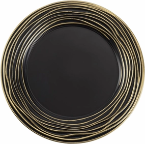 13 Inch Round Charger Plates, Set of 6, Dinner Chargers Bulk Wedding (Black)