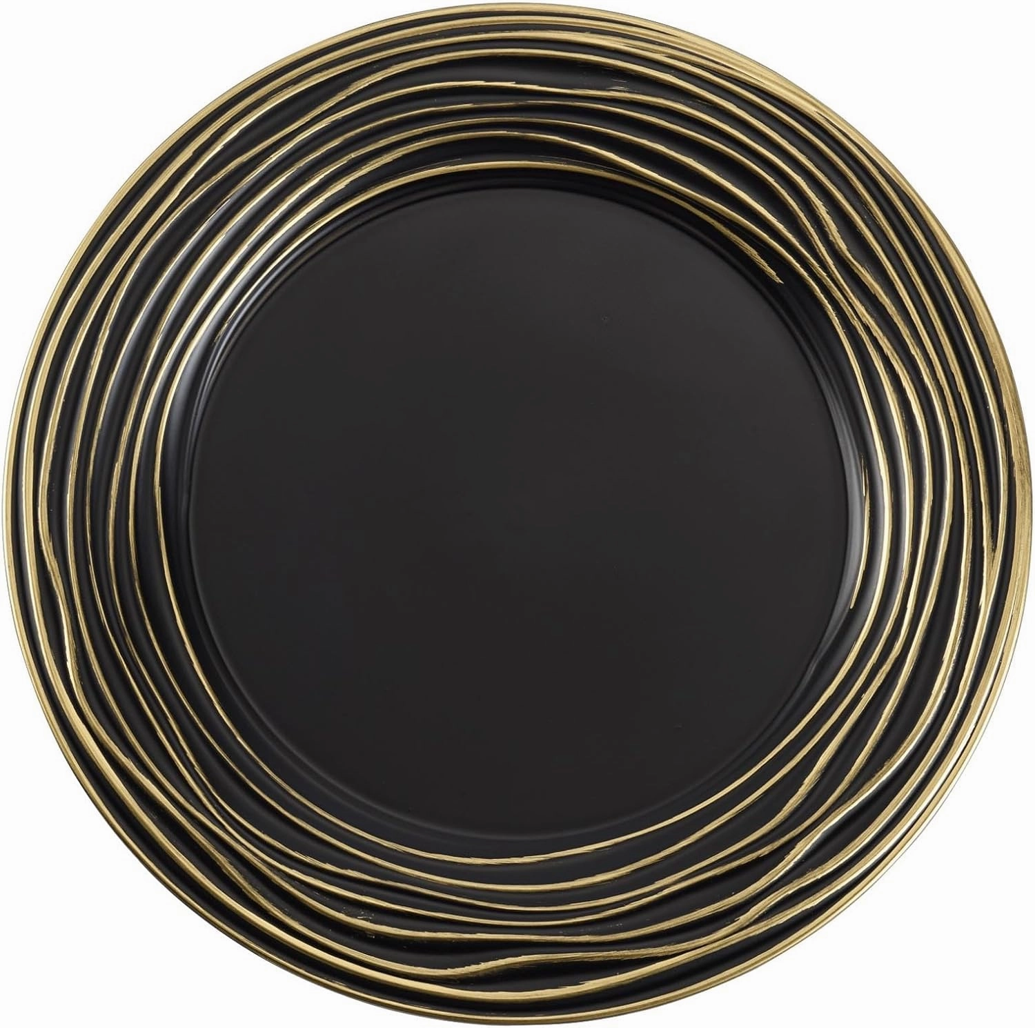 13 Inch Round Charger Plates, Set of 6, Dinner Chargers Bulk Wedding (Black)