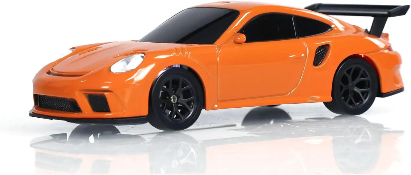 1/43 Scale RC Drift Race Vehicle Gyro 4WD R34 Mini Racing Car Ready to Go Mini Remote Control Car High Speed Model for Collection Hobby Gift Boys(Orange)