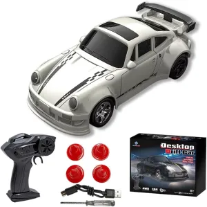 1/64 Scale Drift RC Car, 2.4Ghz Desktop Mini Racing Drift Remote Contrl Car Model, Adjustable Sports Vehicle Hobby Gift for Adults