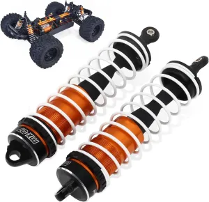 165mm RC Aluminum Shock Set - Adjustable Dampers for 1/7 Scale RC Trucks (ZD Racing MX 07 Compatible, Black)