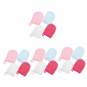 16pcs Reusable Makeup Cloths Face Cleaning Gloves for Women Gentle Skin-friendly Wash Gloves for Daily Use Comfortable Cleansing Supplies Mixed Colors