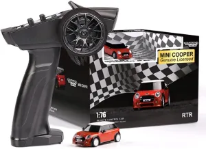 1:76 Turbo Racing Scale RC Sport Car, Table Racing Remote Control Mini Model Car Full Proportional RTR Kit Toys (Baoma Mini-red)
