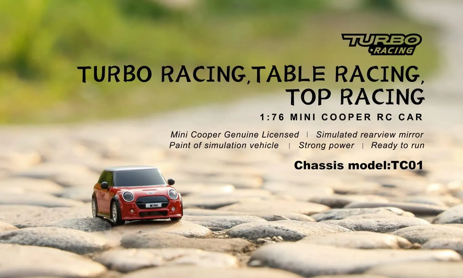 1:76 Turbo Racing Scale RC Sport Car, Table Racing Remote Control Mini Model Car Full Proportional RTR Kit Toys (Baoma Mini-red)