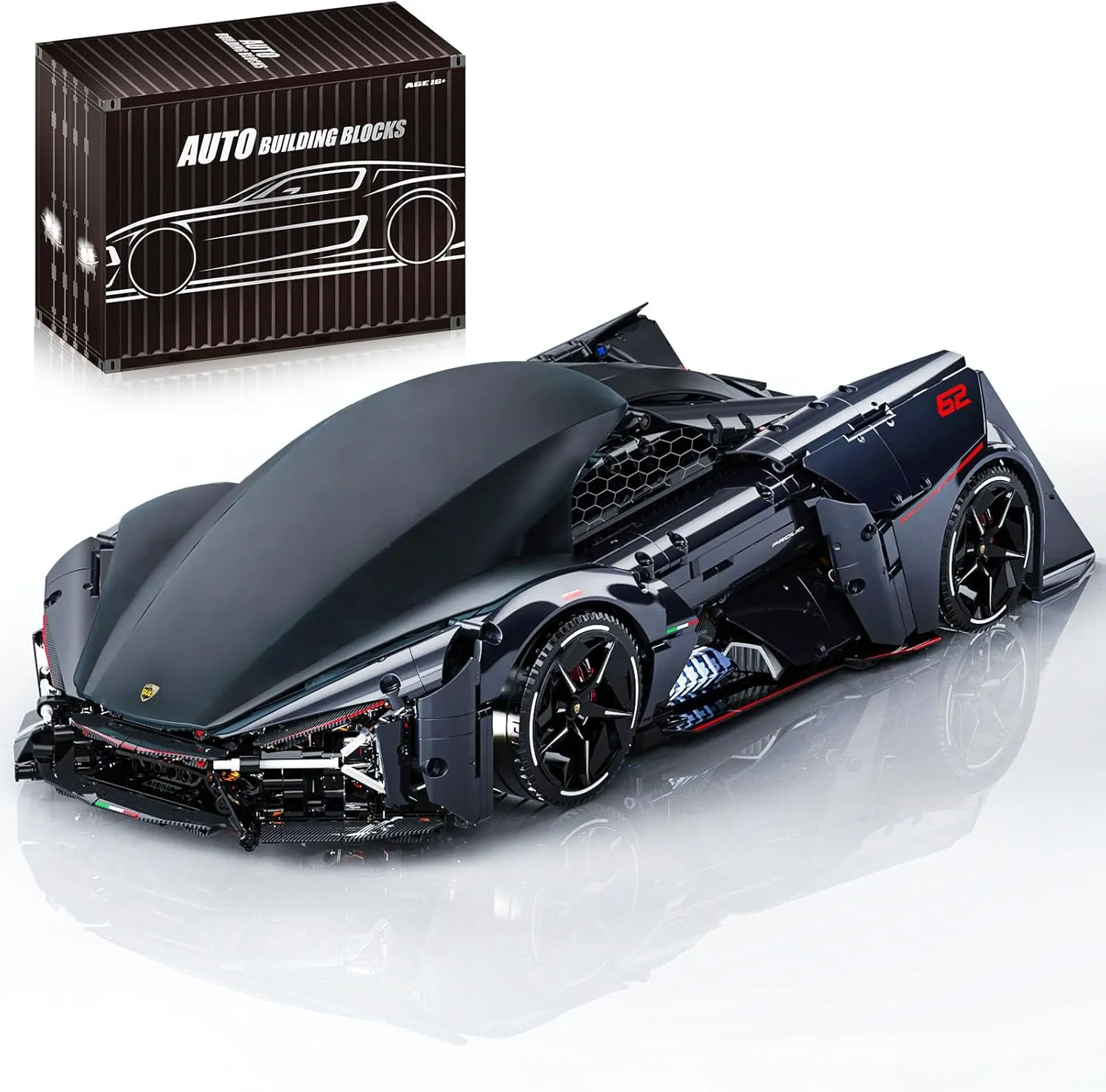 1:8 Sport Building Supercar Set for Adults, Model Kit for Adults to Build, Collectible Car Building Kits, Supercar with Authentic Features,Display Model for Home or Office(2884PCS)