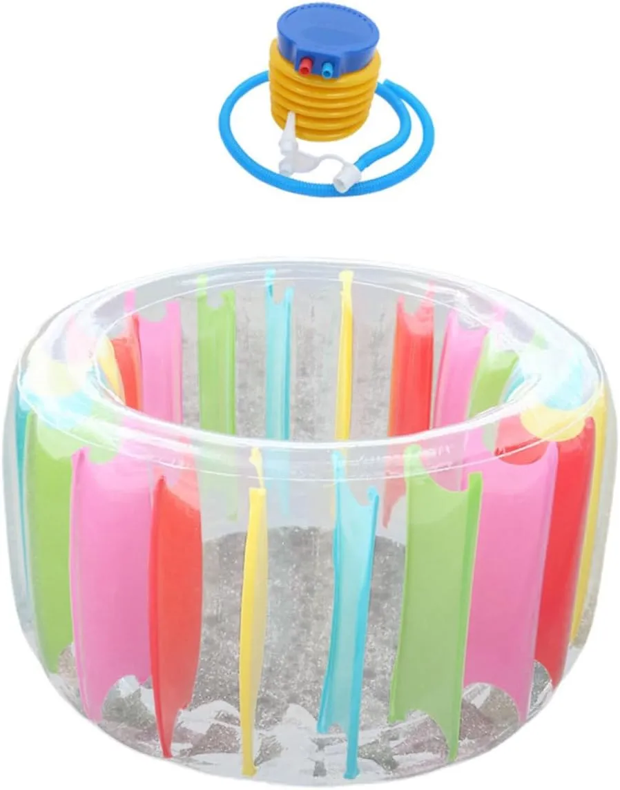 1Pc Inflatable Water Wheel Roller Float for Adults Lightweight Portable Summer Fun Includes Air Pump for Swimming Pools Gardens Outdoor Activities