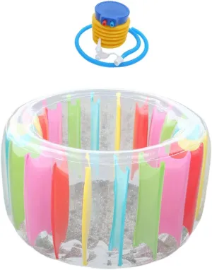 1Pc Inflatable Water Wheel Roller Float for Adults Lightweight Portable Summer Fun Includes Air Pump for Swimming Pools Gardens Outdoor Activities