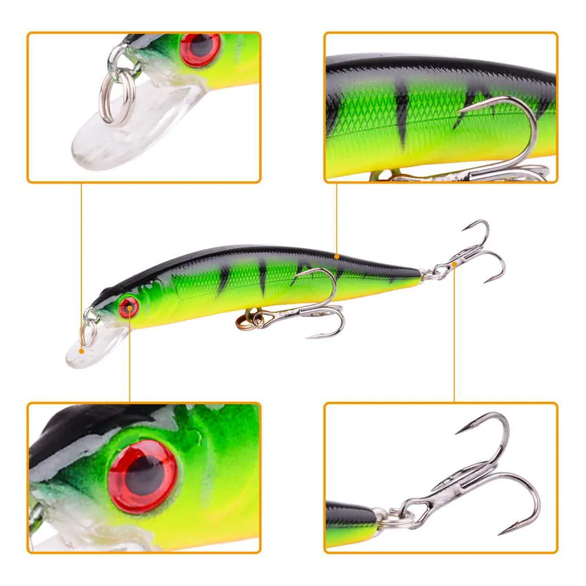 1pcs 8.2g 10cm Fishing Lures Minnow Wobbler Floating Bass Trolling Artificial Hard Bait Crankbait Carp Pesca Fishing Tackle