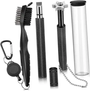 1set Portable Golf Cleaning Tools Brush Spring Buckle Groove Sharpener for Grooves Lightweight Design for Easy Carrying Essential Golf Accessories