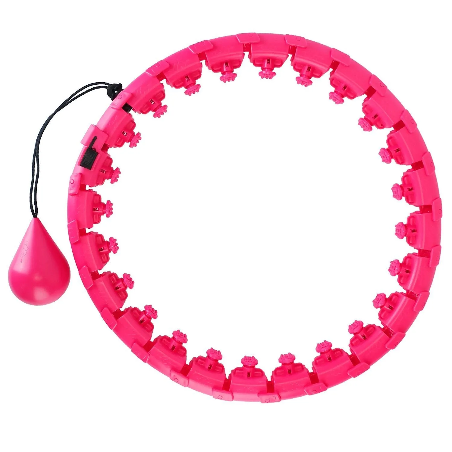 2-in-1 Fitness Hoop 24 Knots Abdomen Fitness Massage Hoops Weighted with 360 Auto Spinning Ball Detachable Knots