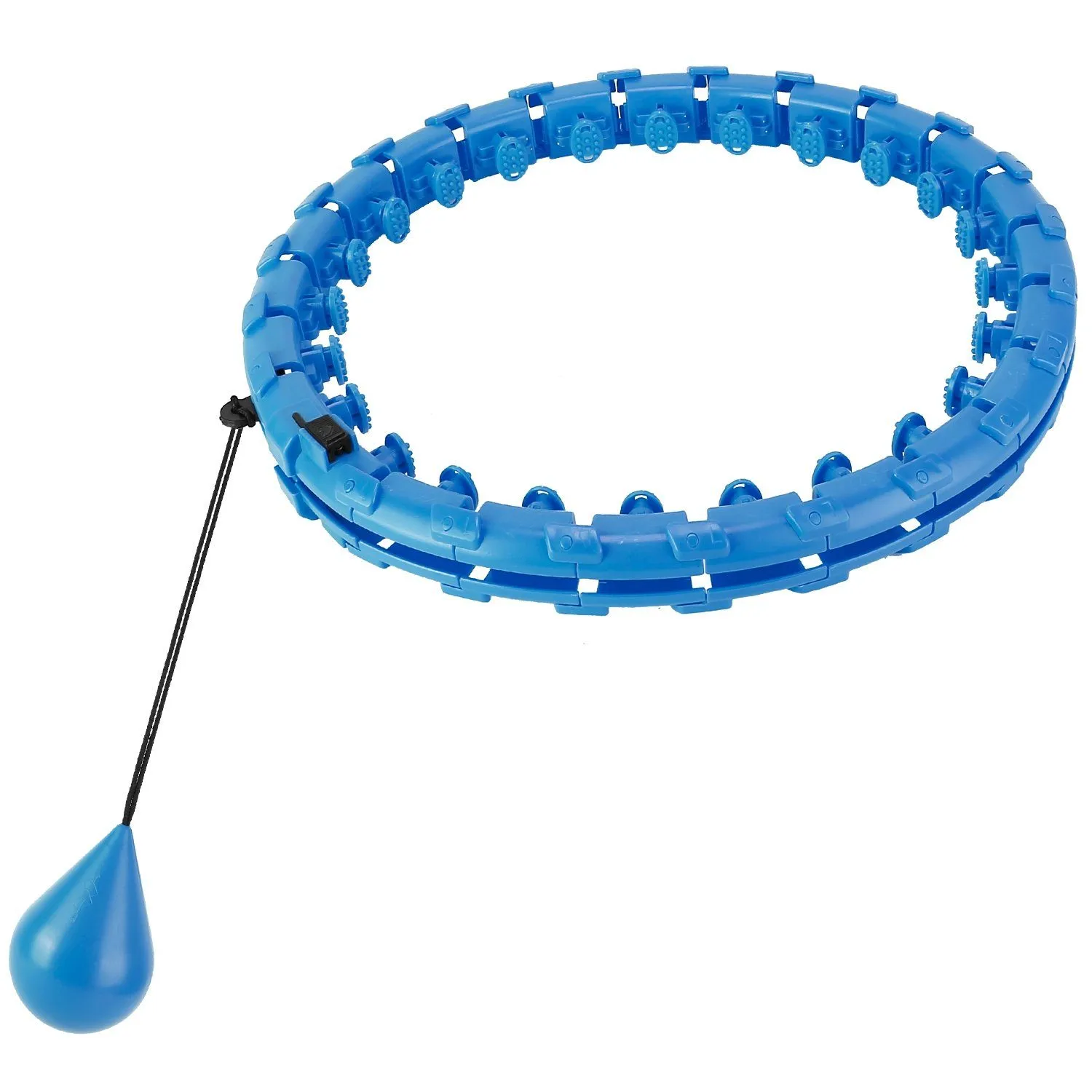 2-in-1 Fitness Hoop 24 Knots Abdomen Fitness Massage Hoops Weighted with 360 Auto Spinning Ball Detachable Knots
