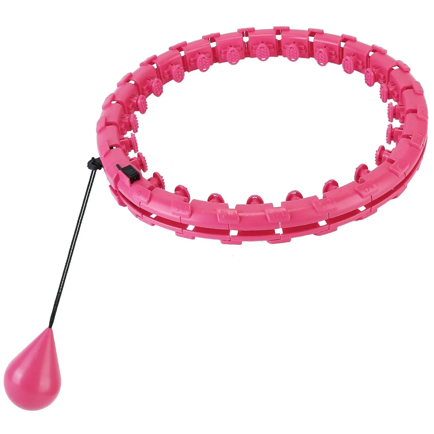 2-in-1 Fitness Hoop 24 Knots Abdomen Fitness Massage Hoops Weighted with 360 Auto Spinning Ball Detachable Knots